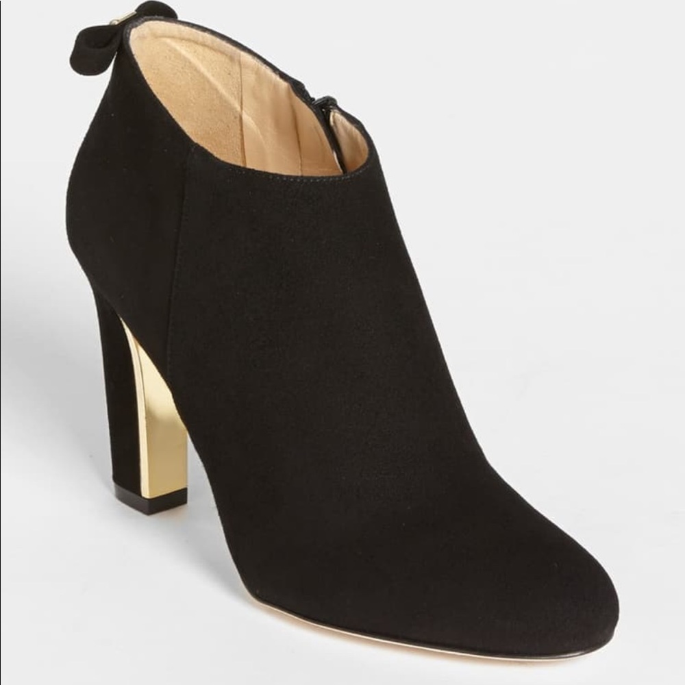 SOLD KATE ♠️ Spade Netta Black Suede Bow Bootie - Picture 1 of 8